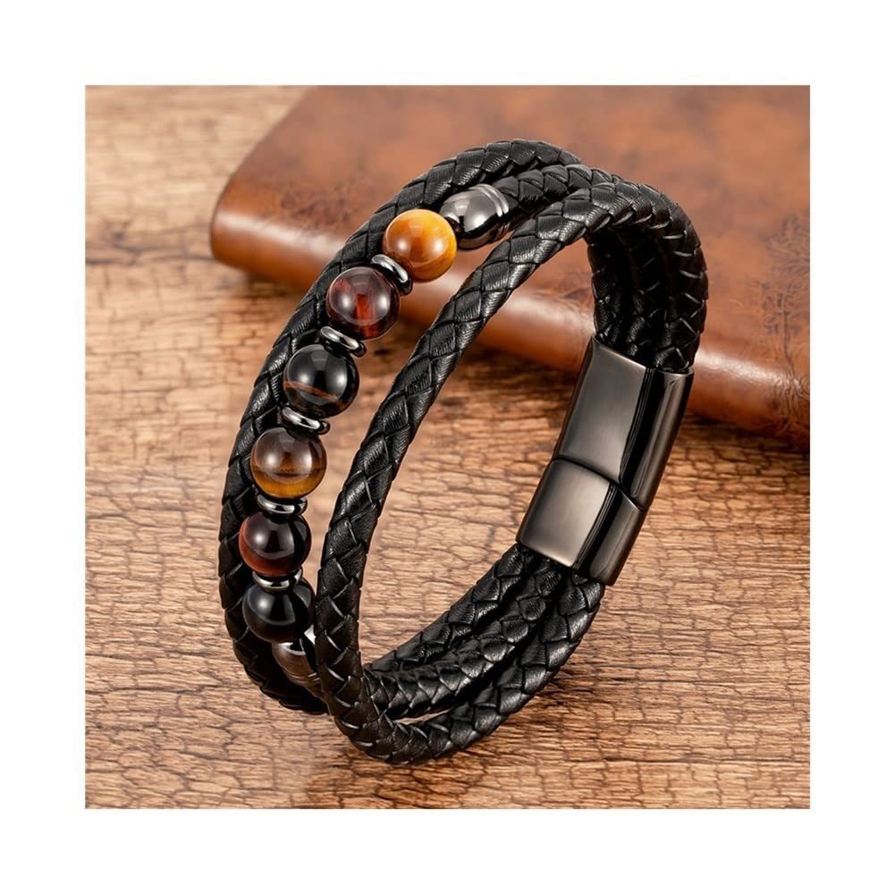 New Men's Three-layer Leather Bracelet