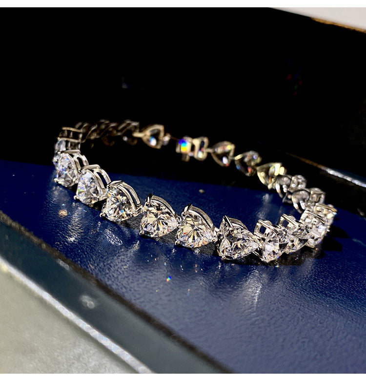 Special-interest Design Simple Full Diamond Personalized Bracelet Hand Jewelry