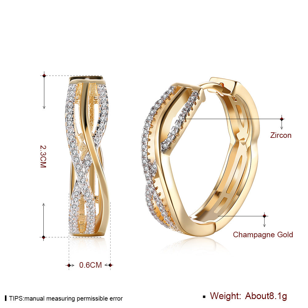 Fashion Line Shaped Diamond For Women Earrings