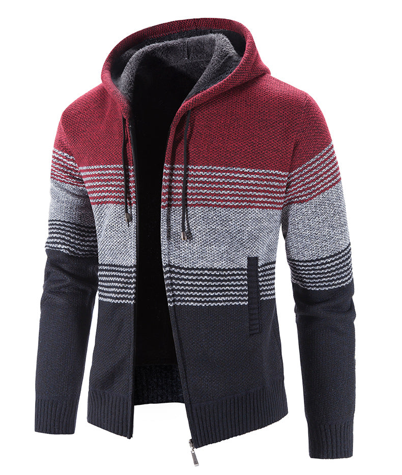 Hooded Fleece Thick Cardigan Sweater