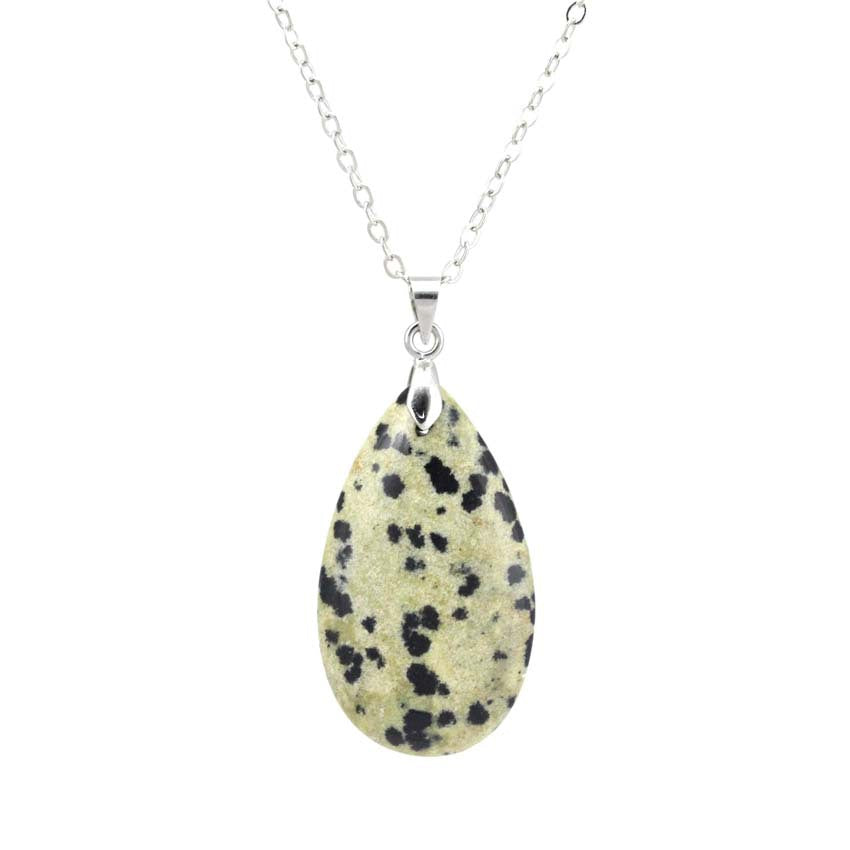 Natural Stone Water Drop Pendant Fashion Simple Multicolor Couple's Pendant Necklace