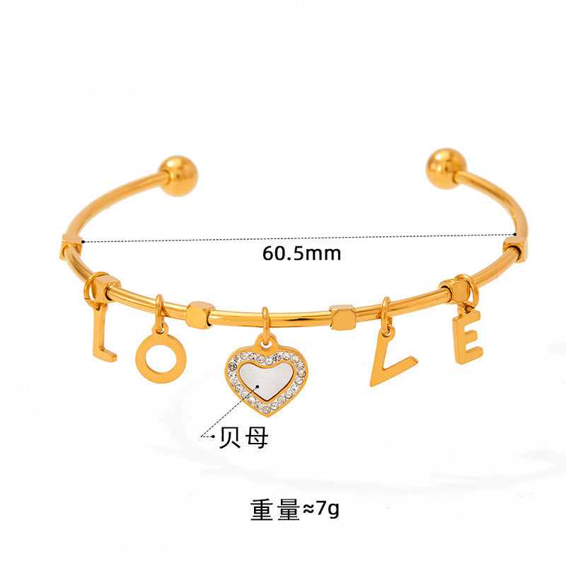 Female Creative Stainless Steel White Beimu Love Bracelet