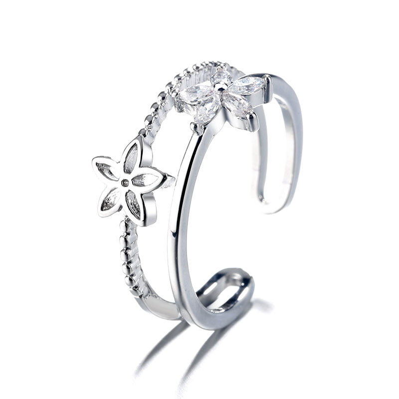 Double-layer Flower Ring South Korea Personality Simple