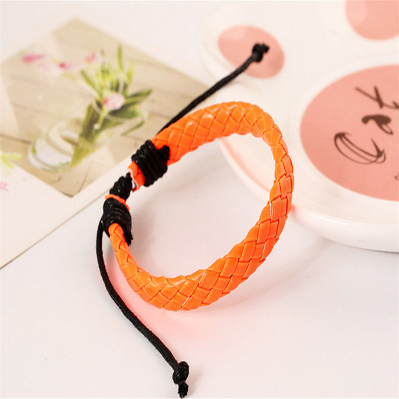 Korean Jewelry PU Braided Bracelet