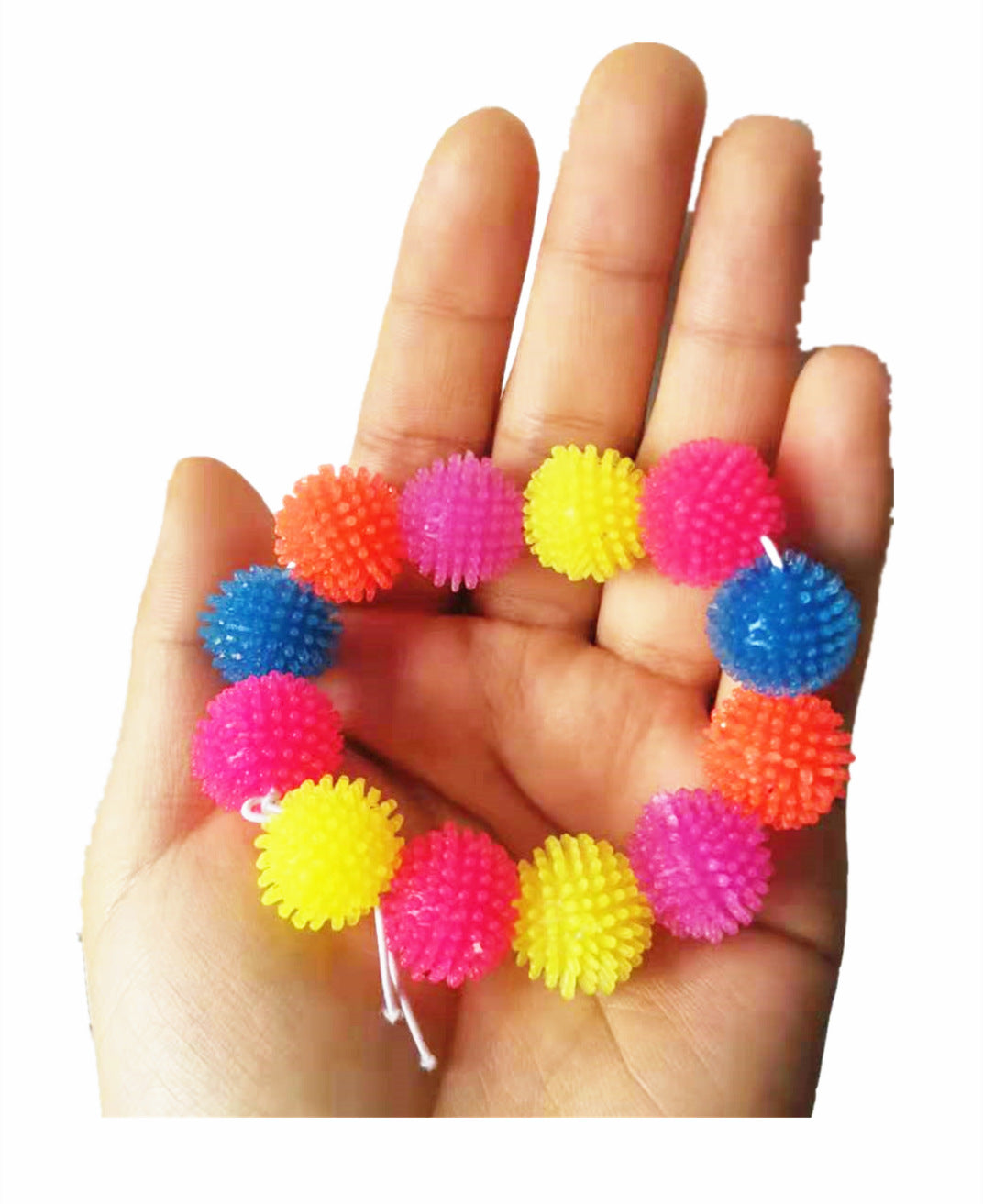 Bracelet Wrist Ring Colorful Snowflake Color Hairy Ball Soft Rubber Decompression Toy