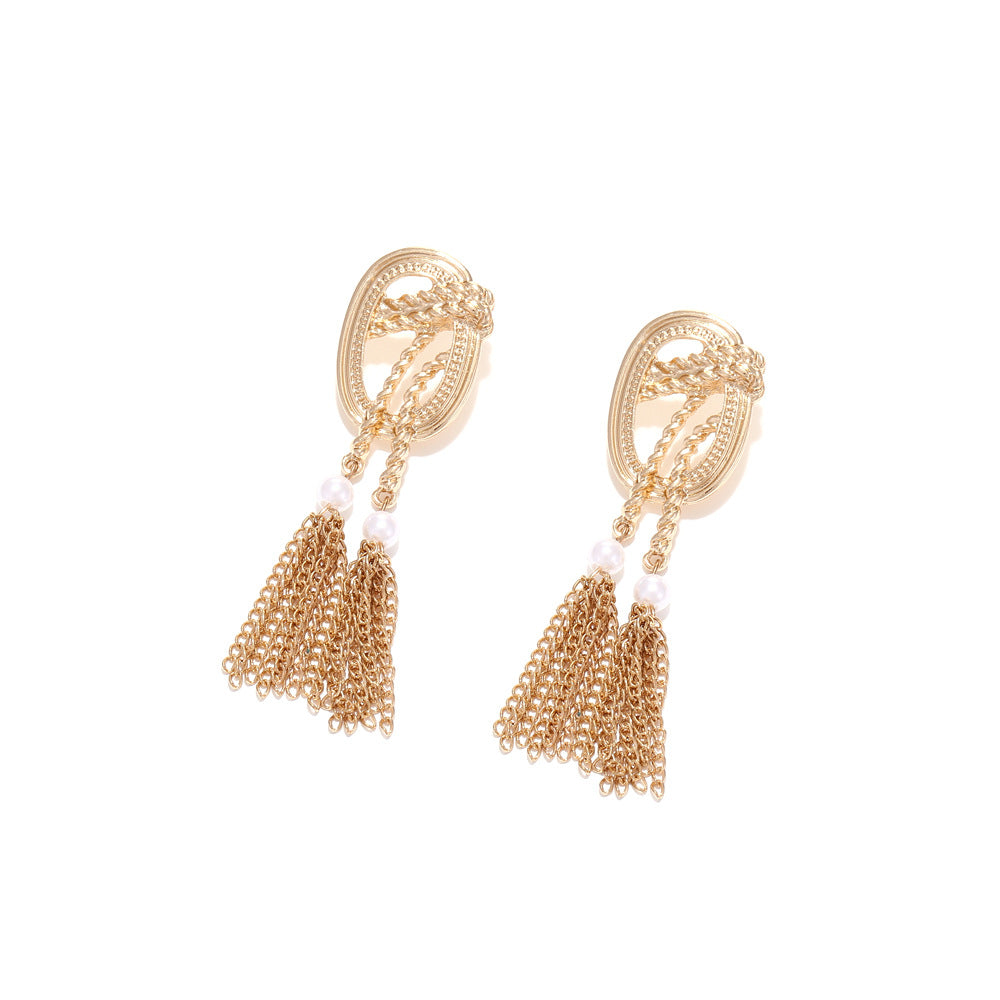 Vintage Chain Tassel Personalized And Temperamental Earrings