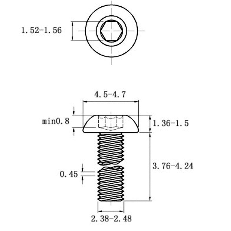 Stainless Steel Half Round Head Pan Head Hexagon Screws