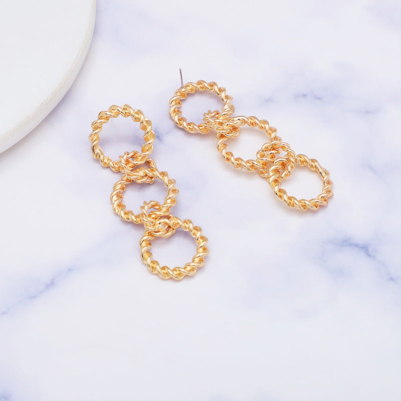 Stitching Zinc Alloy Heavy Industry Temperament Ear Studs