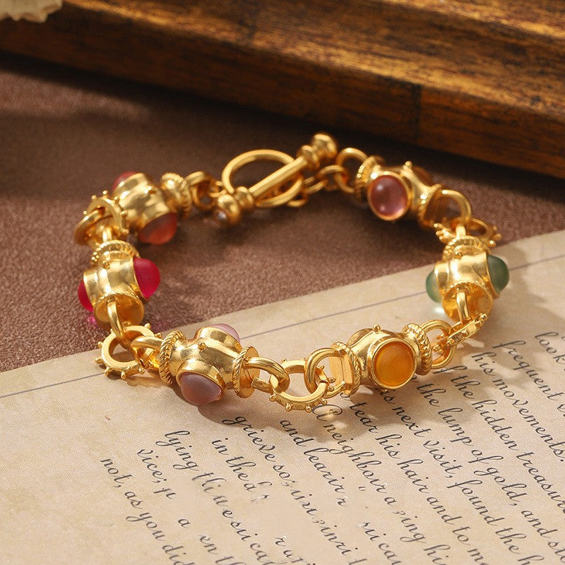 Super Fairy Stitching Color Geometric Glazed Bracelet