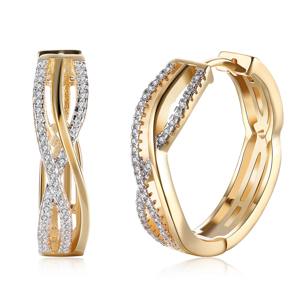 Fashion Line Shaped Diamond For Women Earrings