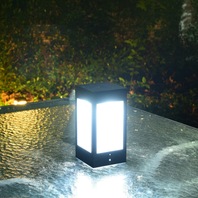 European Style Column Head Lamp Outdoor Villa Courtyard Wall Lamp Solar Wall Lamp