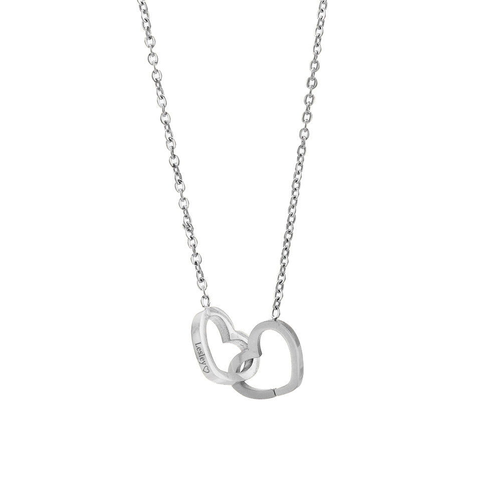 Stainless Steel Vacuum Plating Rose Gold Heart Necklace