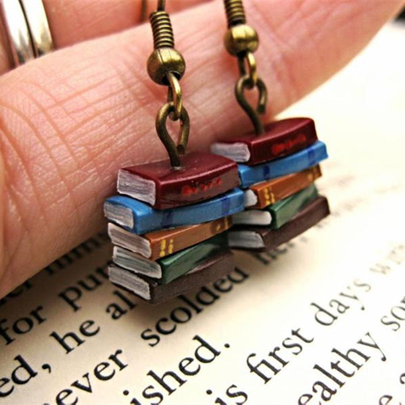 Women's Library Folding Book Earrings