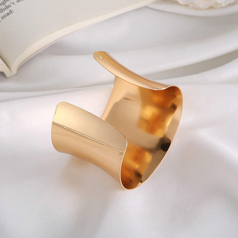 Fashion Outer Concave Inner Convex Exquisite Polished Metal Bracelet