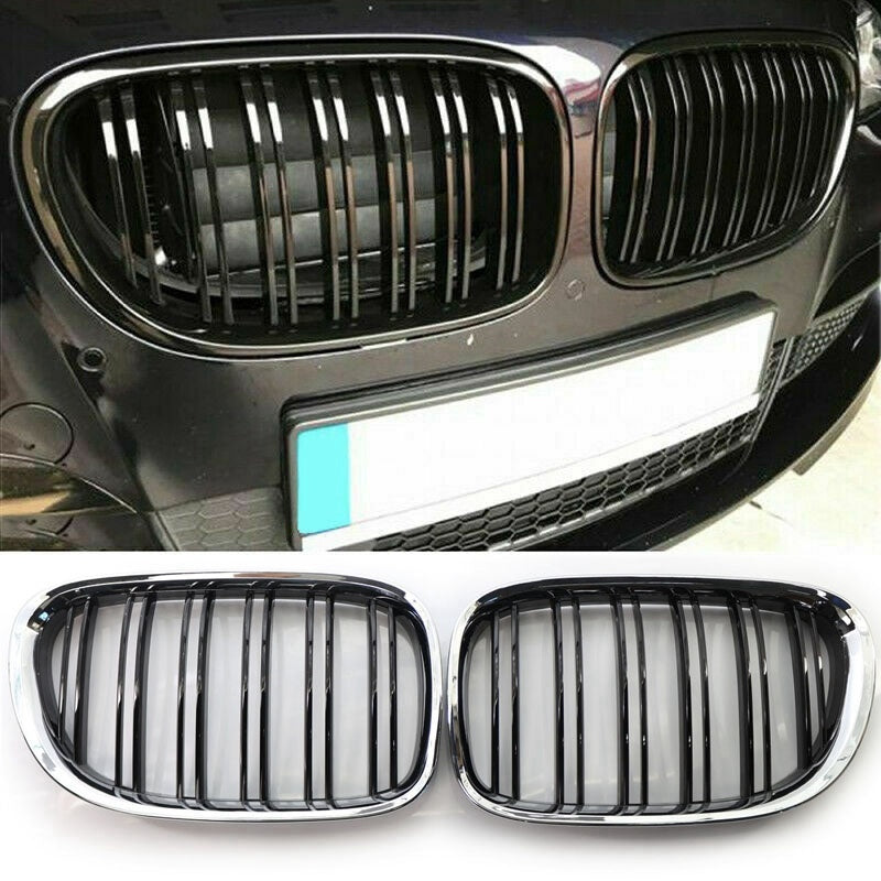 Electroplating Frame Bright Black Double-line Mid-net Front Face Grille