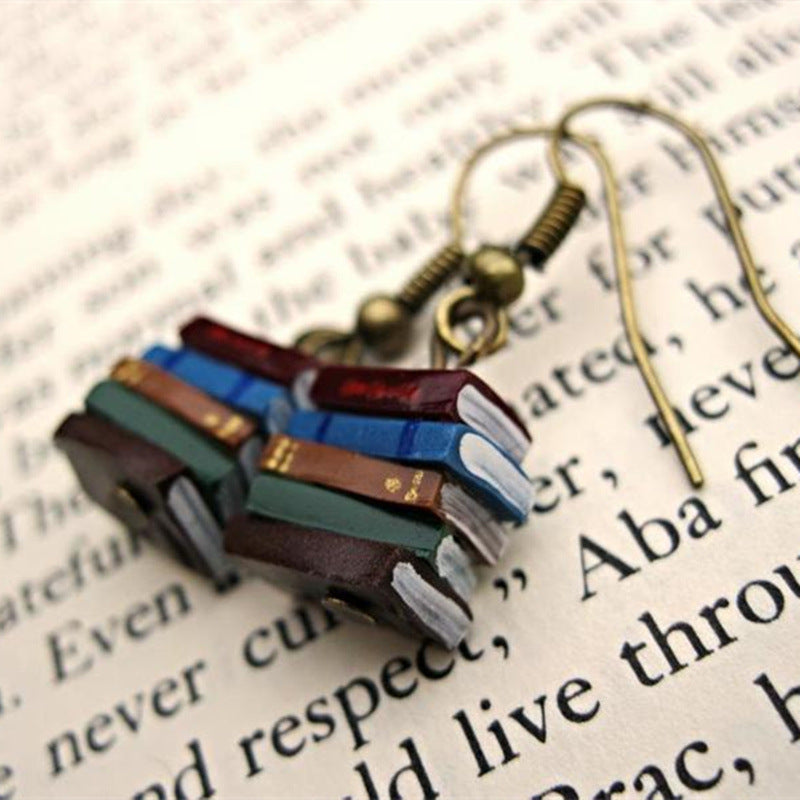 Women's Library Folding Book Earrings