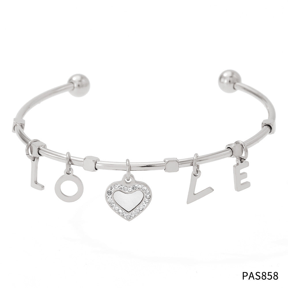 Female Creative Stainless Steel White Beimu Love Bracelet