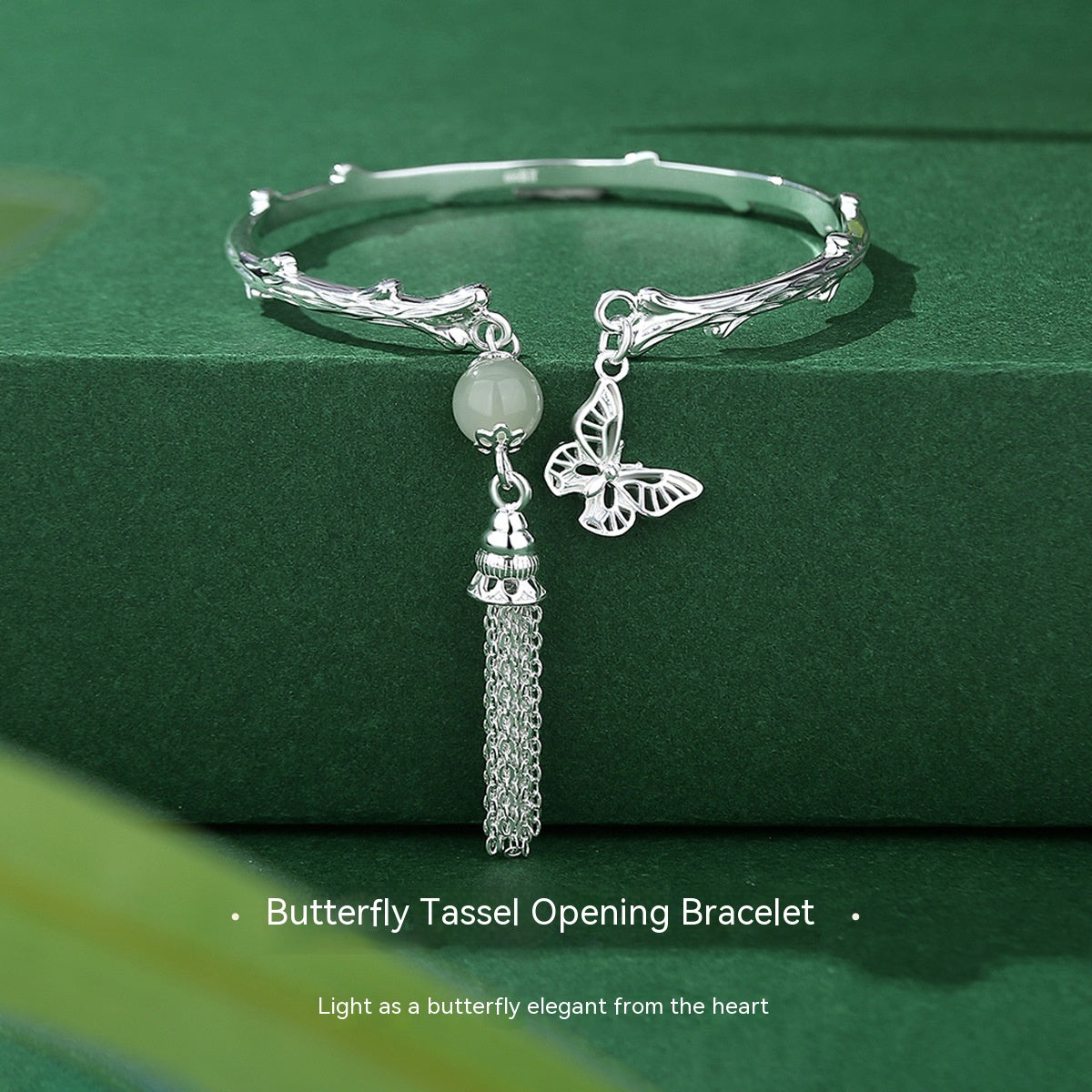 Fashion Design Butterfly Tassel Open-ended Bracelet