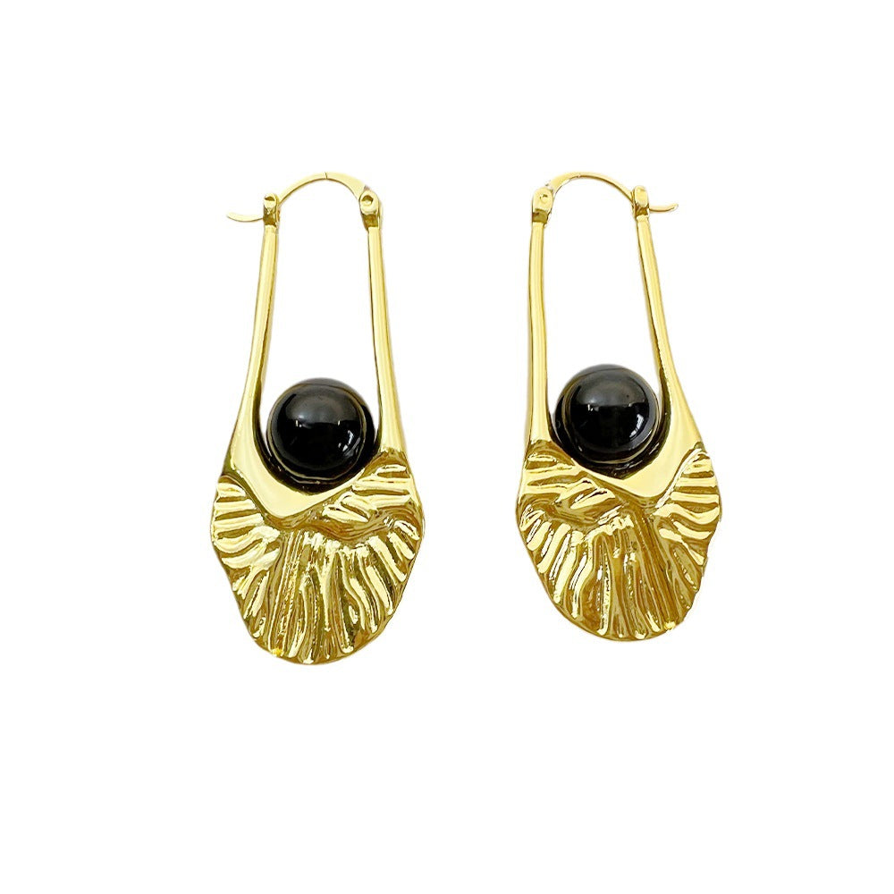 Obsidian Sweet Cool Frosty Style Earrings