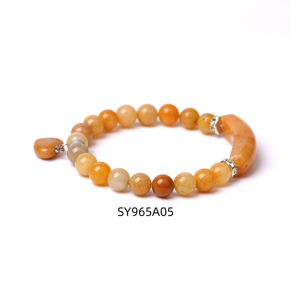 Tigereye Peach Heart Natural Stone Bridge Bracelet