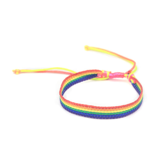 Women's Fashion Rainbow Woven Hand Strap