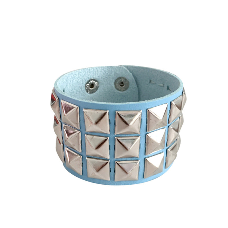 Three-row Rivet Square Bracelet