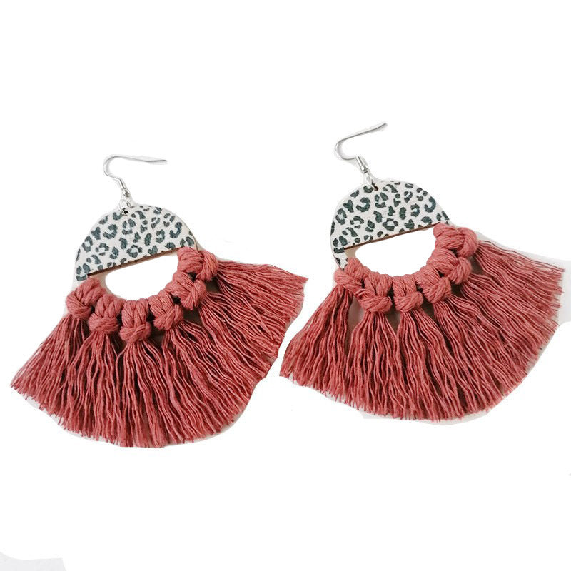 Women's Hand-woven Tassel Scallop Earrings