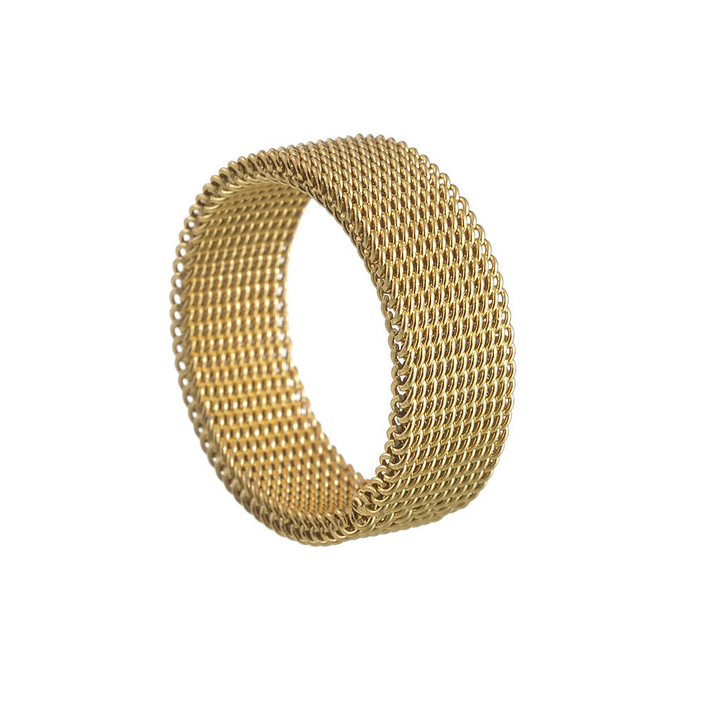 Titanium Steel Woven Mesh Deformation Ring