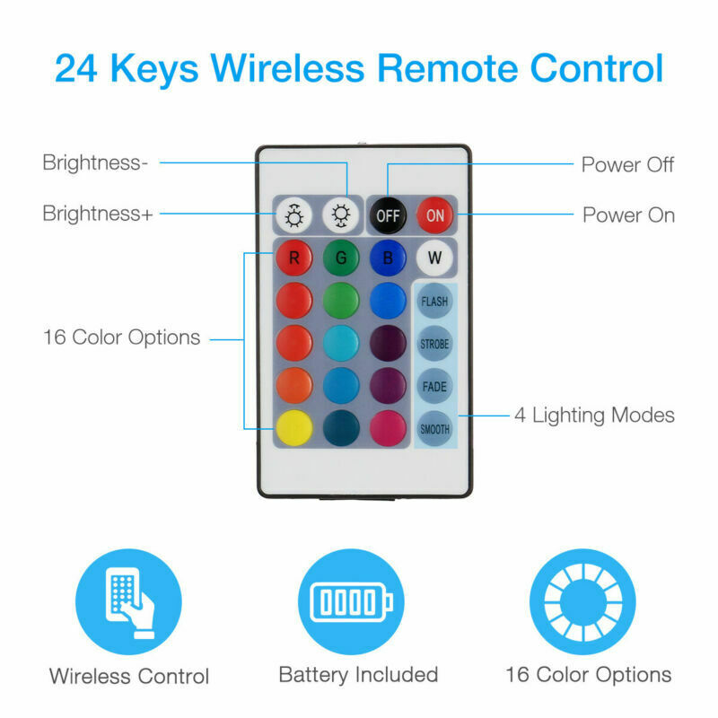 4x50CM USB 5V RGB LED Strip Background Light Remote Kit For TV Computer Lamp