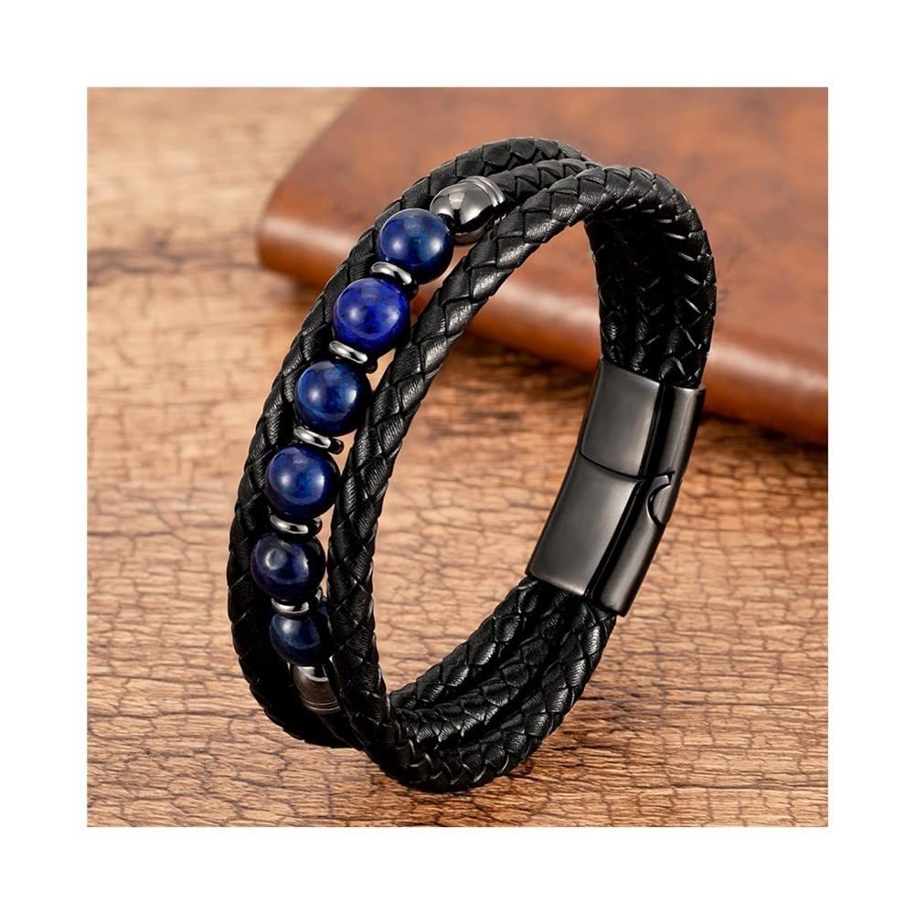 New Men's Three-layer Leather Bracelet