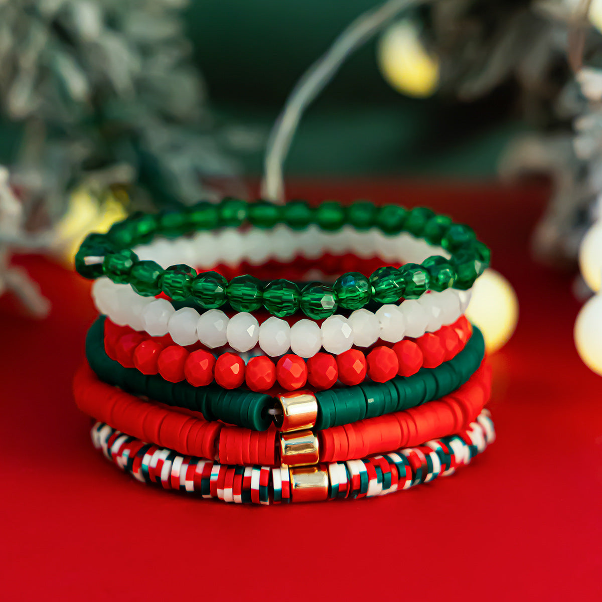 Christmas Polymer Clay Color Bracelet Suit