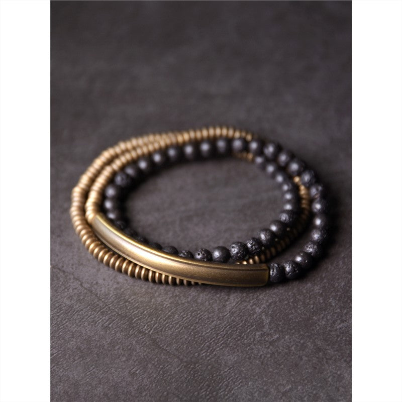 Personality Multi-layer Bracelet Female Design Volcanic Rock Retro