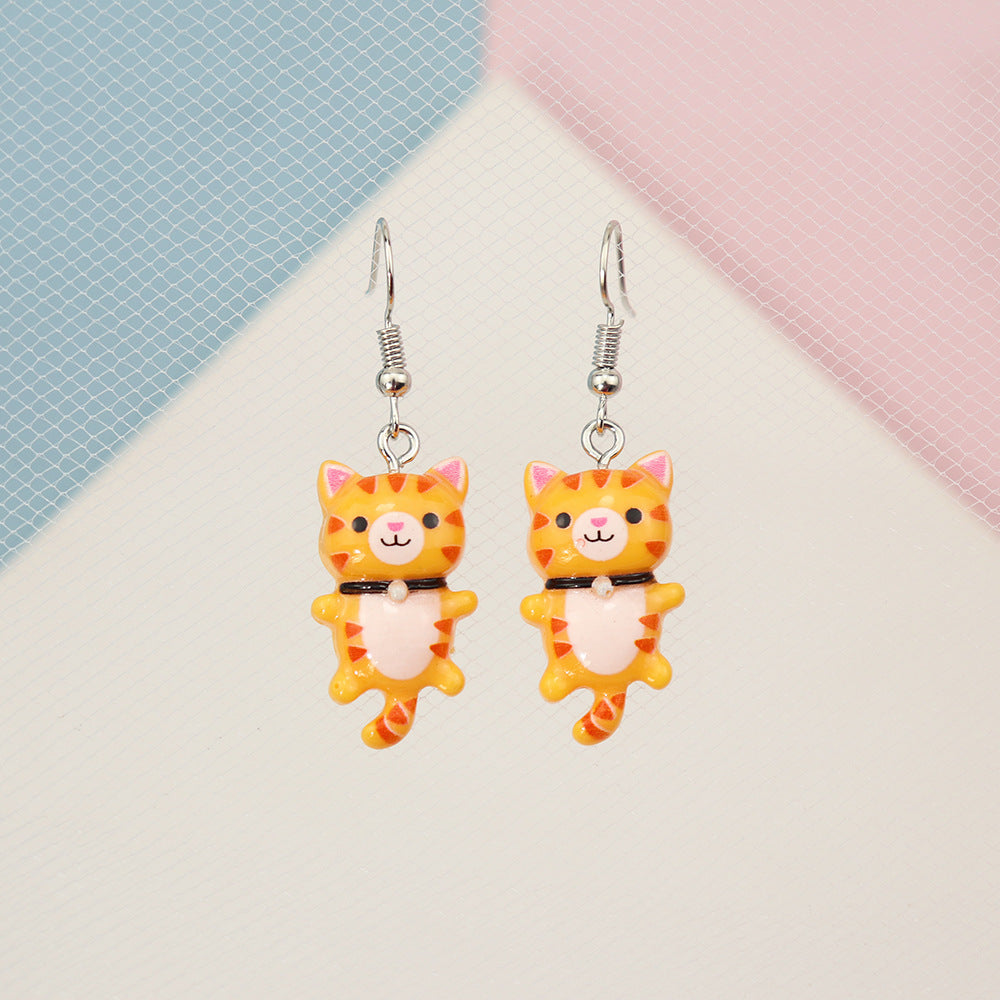 Cartoon Animal Long Tail Dogs And Cats Earrings For Women