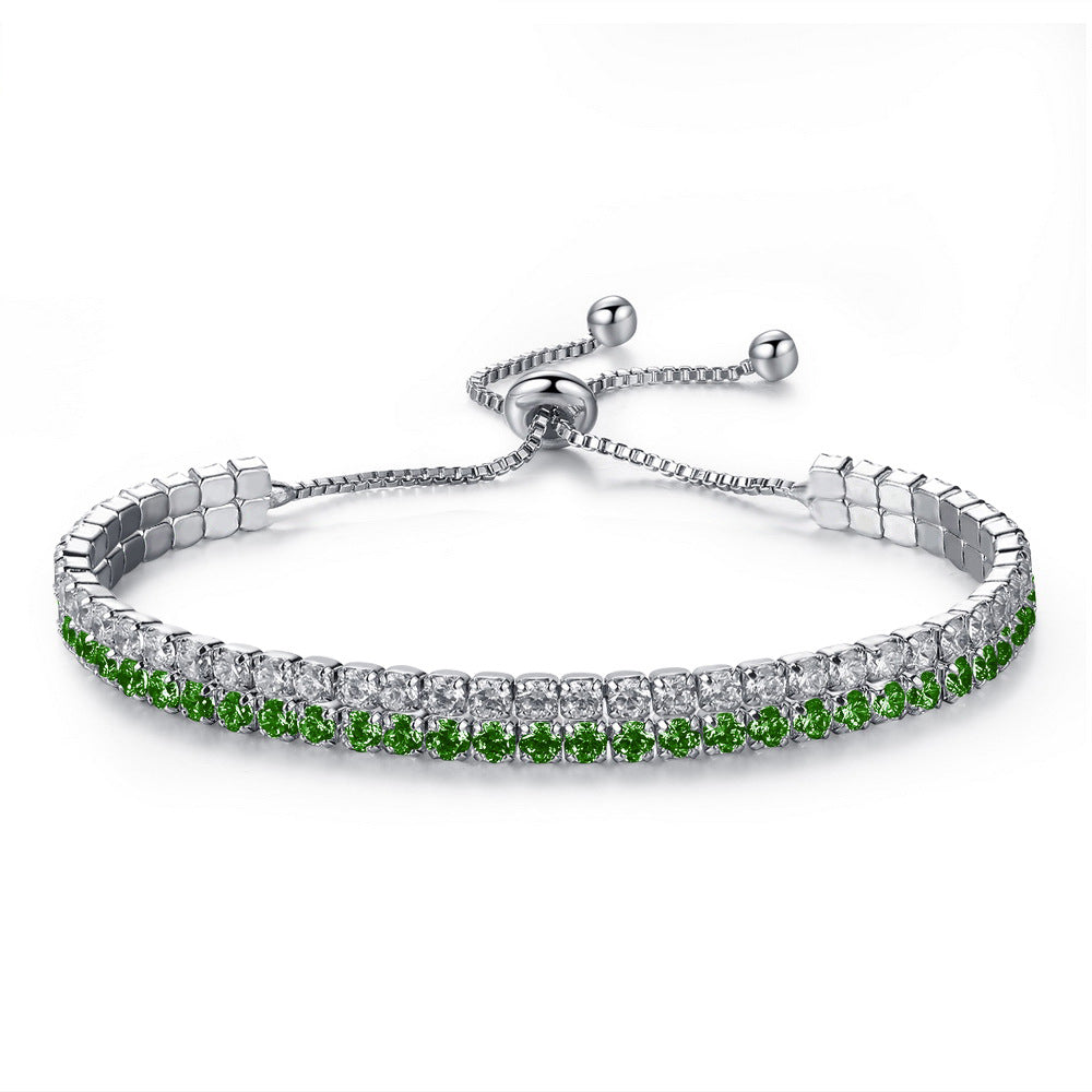 European And American Fashion All-match Hand Jewelry Zircon Bracelet Artistic Adjustable