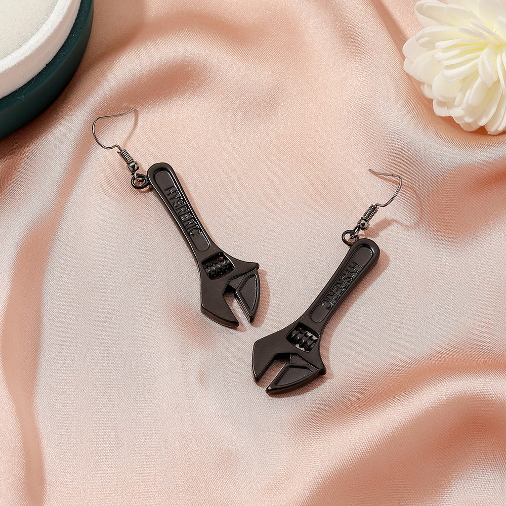 Exaggerated And Personalized Small Wrench Earrings Couple Retro Simple Hip Hop