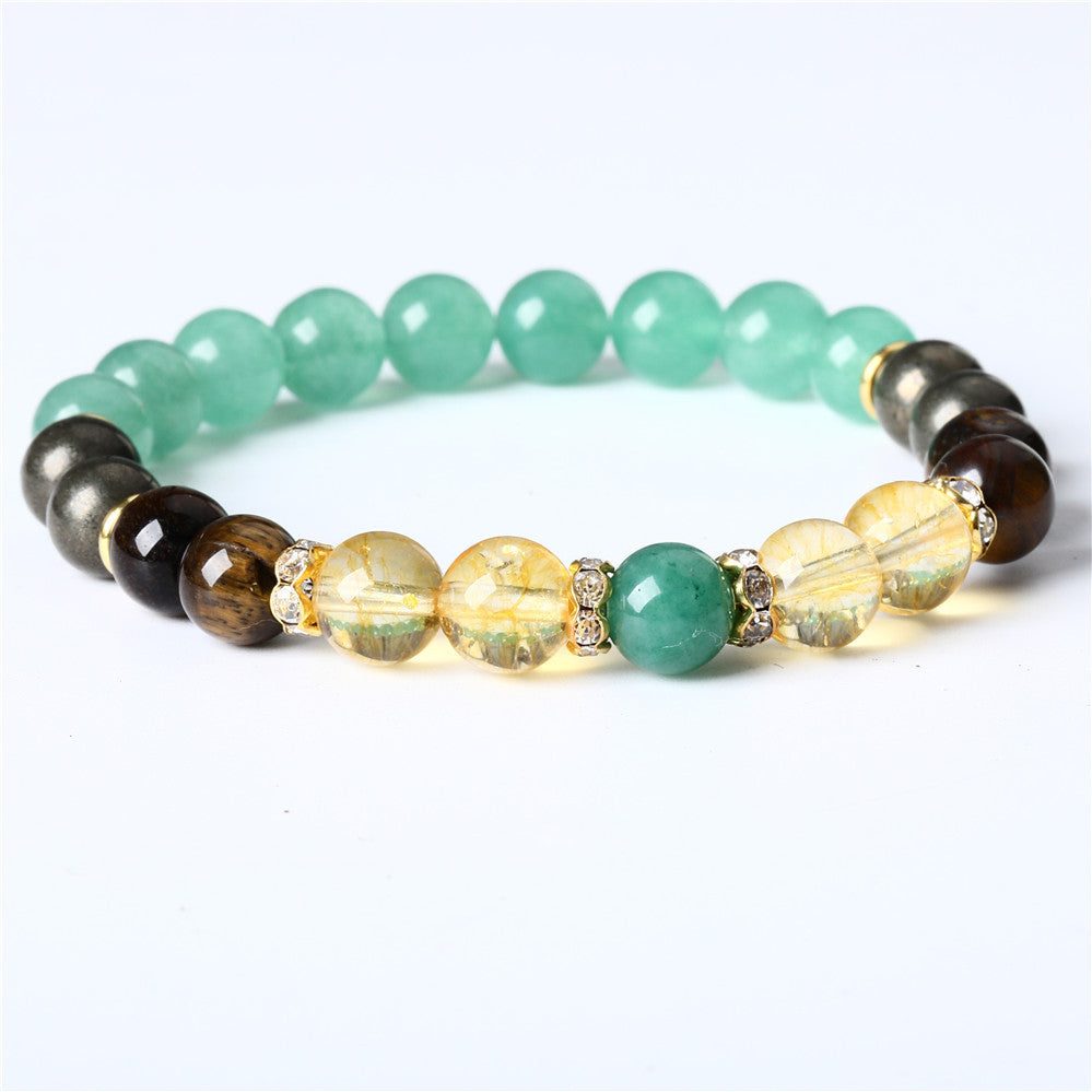 Women's Fashion Tigereye Green Aventurine Citrine Bracelet