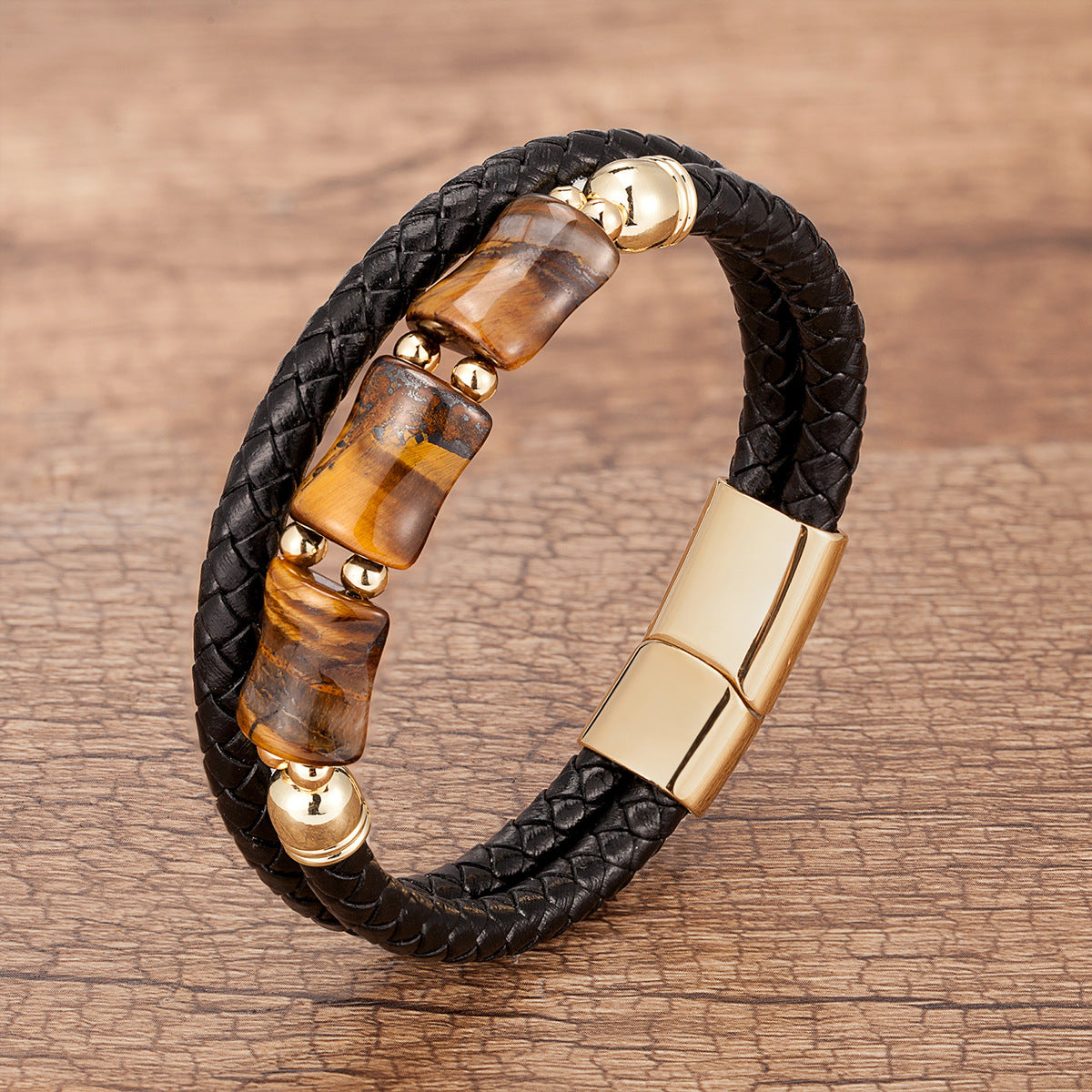 Fashion Bamboo Joint Tiger-eye Bracelet