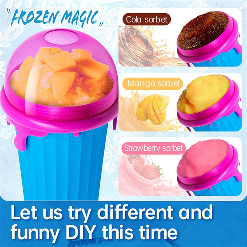 500ml Large Capacity Slushy Cup Summer Squeeze Homemade Juice Water Bottle Quick-Frozen Smoothie Sand Cup Pinch Fast Cooling Magic Ice Cream Slushy Maker Beker Kitchen Gadgets