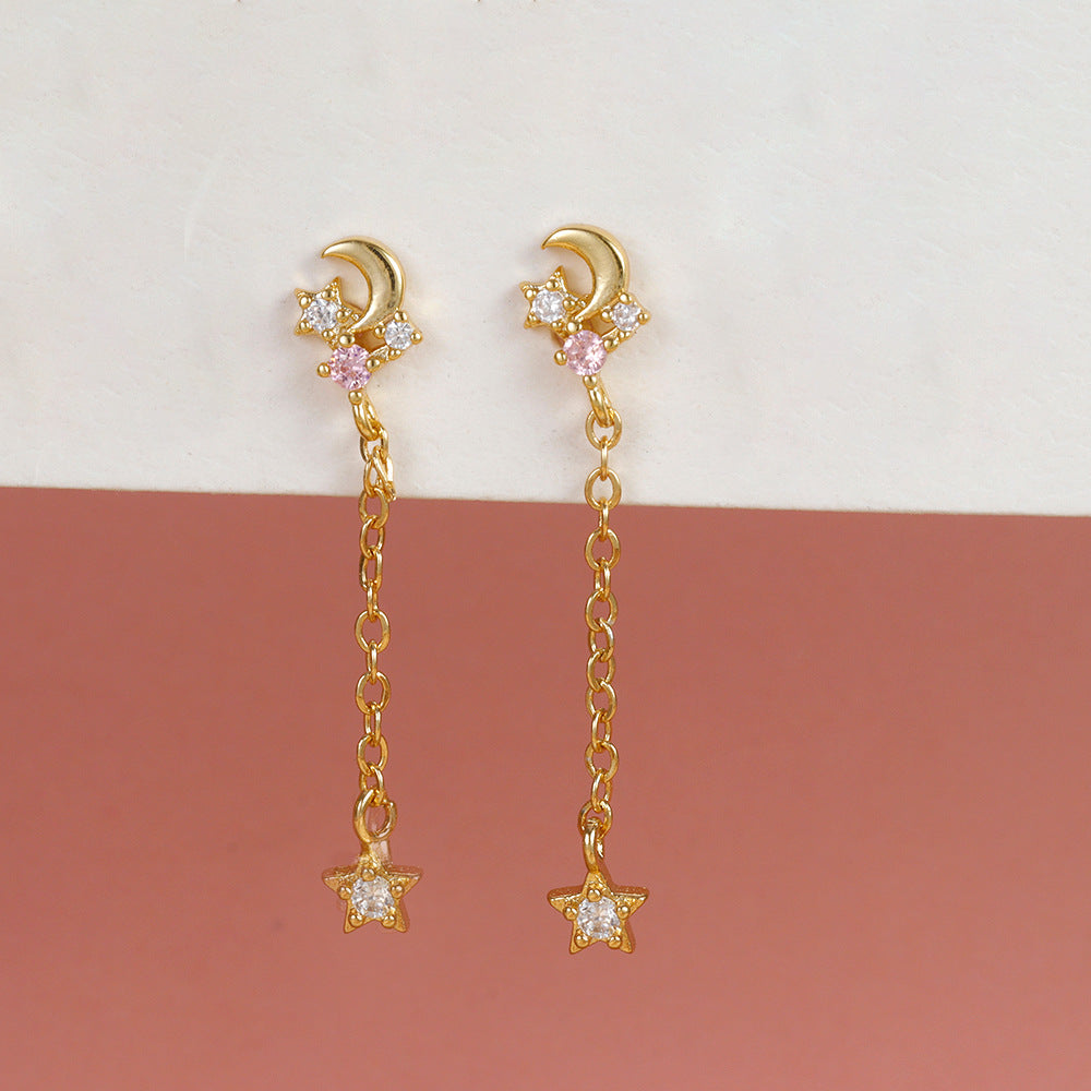 Stylish Moon And The Stars Element Earrings