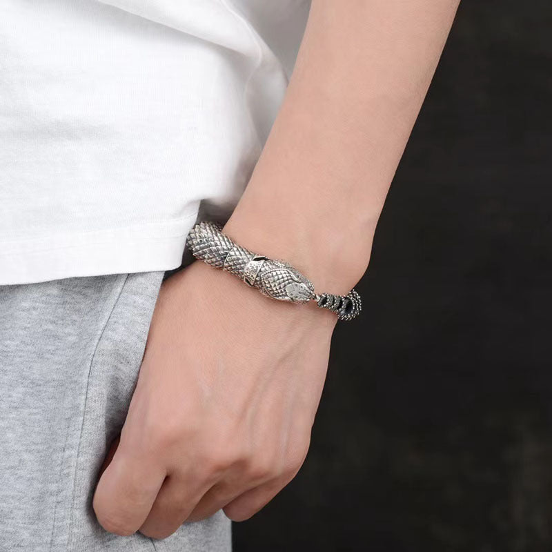 Chinese Style Seiko Boa Domineering Bracelet Creative Personality Texture Men's Retro Thick Bracelet Fashion