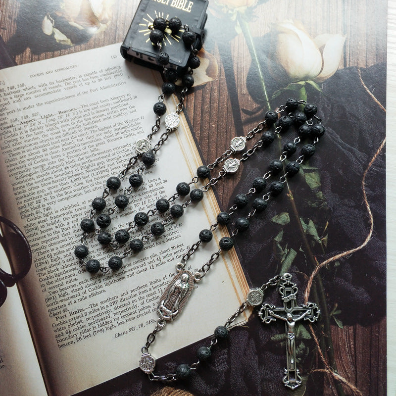 Cross 59 Rosary Beads Trendy Pendant Necklace