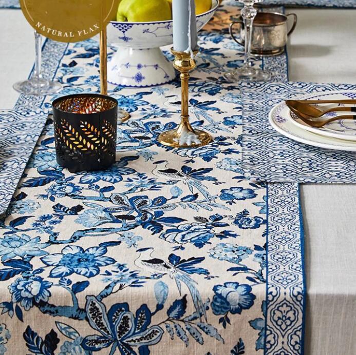 Porcelain Table Flag Fabric Cotton Linen Cover in Stock