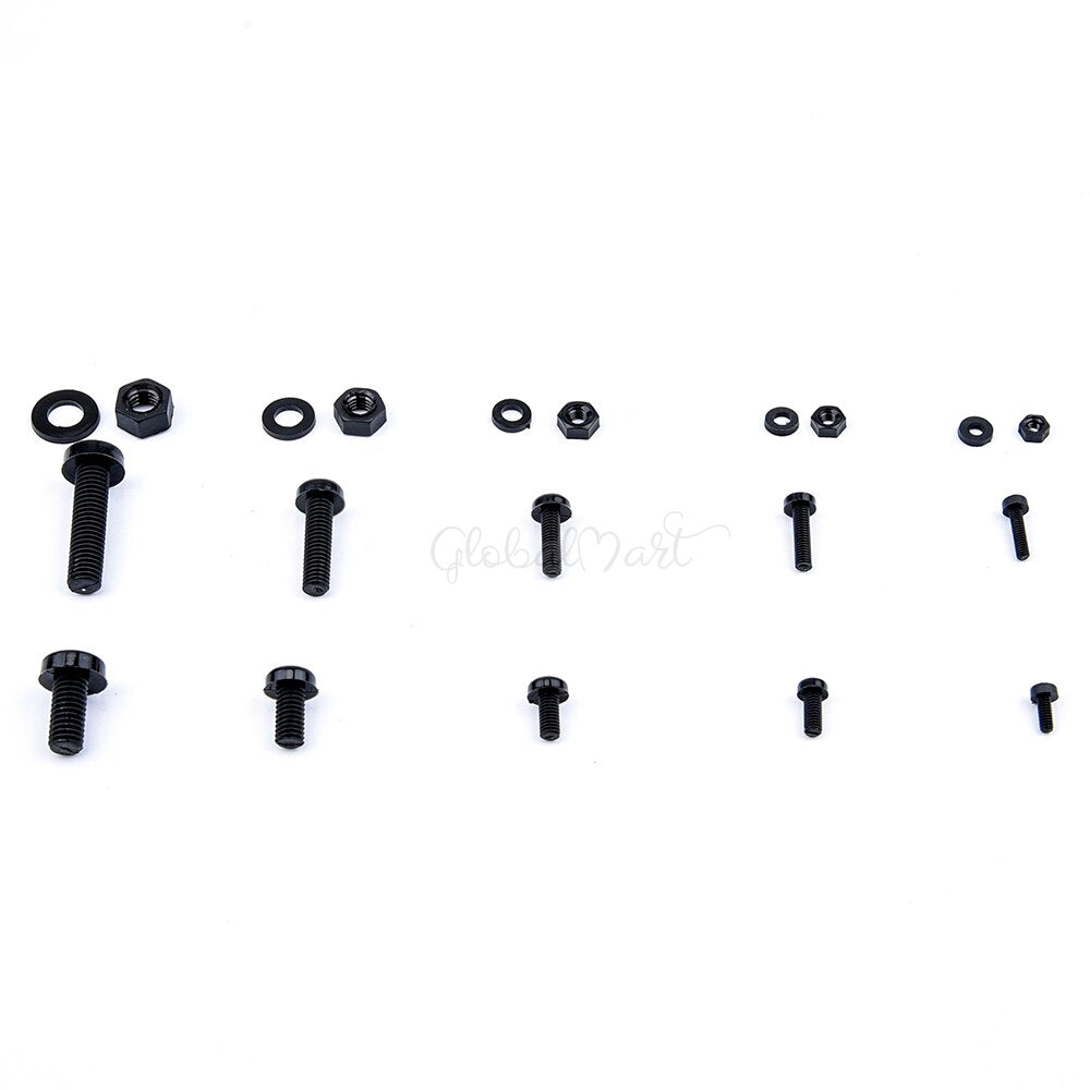 510PCS Metric M2 M2.5 M3 M4 M5 Black Nylon Phillips Pan Head Screws Hex Nut Flat Washer Kit for FPV Racing Drone Kit RC Quadcopt