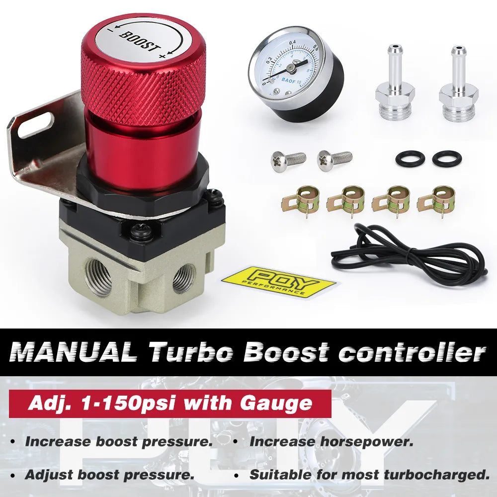 WLR RACING - T2 Universal Adjustable Manual Gauge Turbo Boost Controller 1-150 PSI JDM For SR20DET SR WLR5811