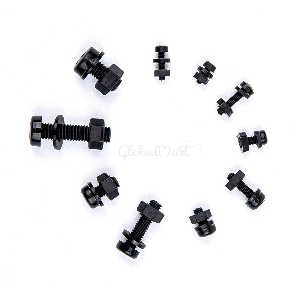 510PCS Metric M2 M2.5 M3 M4 M5 Black Nylon Phillips Pan Head Screws Hex Nut Flat Washer Kit for FPV Racing Drone Kit RC Quadcopt