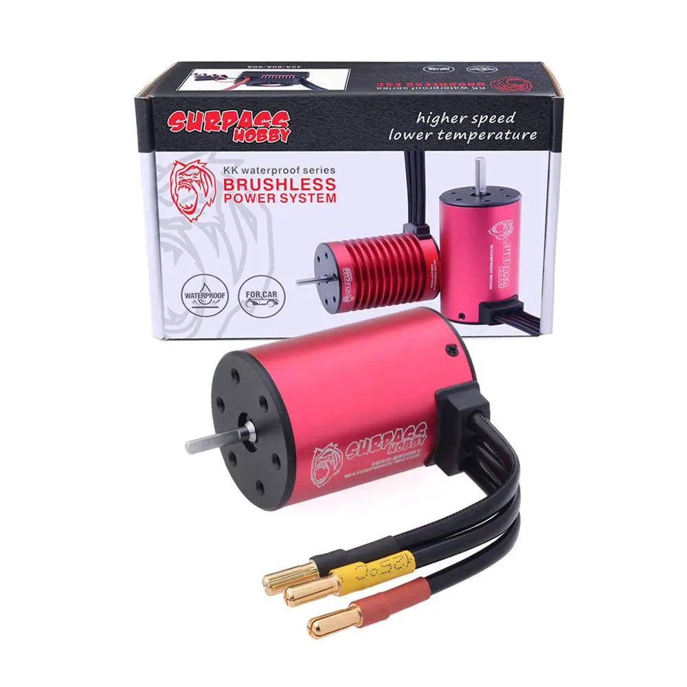 Surpass Hobby Waterproof 3650 Brushless Motor 3100KV 3600KV 3900KV 4300KV 4500KV 5200KV 5900KV 6900KV 7700KV for 1/10 RC Car