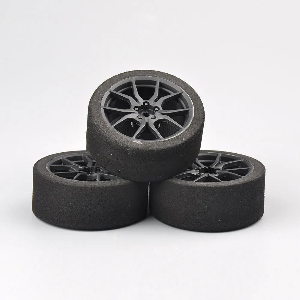 4Pcs/Set Foam Tire and Wheel Rims with 3mm Offset and 12mm Hex fit 1:10 Scale HSP HPI RC Rally Racing on Road Car Accessories