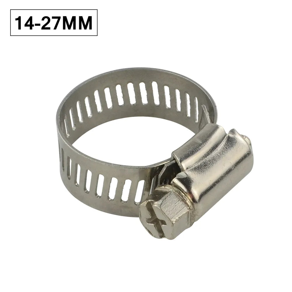 10PC 14-27MM/21-44MM Unversal Exhaust Turbo Adjustable Hose Clamp 201 Stainless Steel Turbo Exhaust Intercooler Silicone Coupler