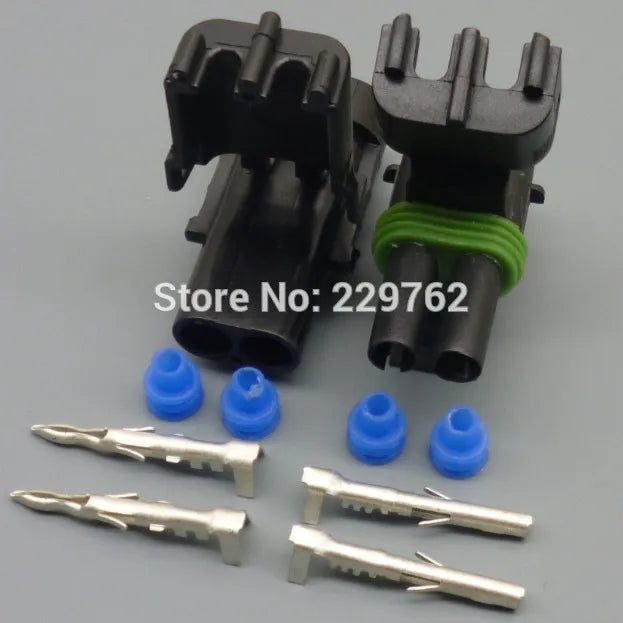 Shhworldsea 2.5MM 100Sets Weather pack Weatherpack 2 Pin Sealed Wiring waterproof Electrical Connector plug