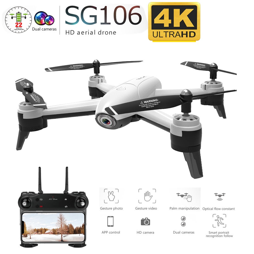 SG106 RC Drone Optical Flow 1080P HD Dual Camera Real Time Aerial Video RC Quadcopter Aircraft Positioning RTF Toys Kids